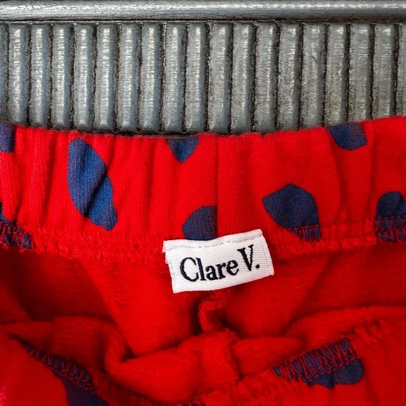 Clare V Red and Blue Leopard Sweatshorts Size L